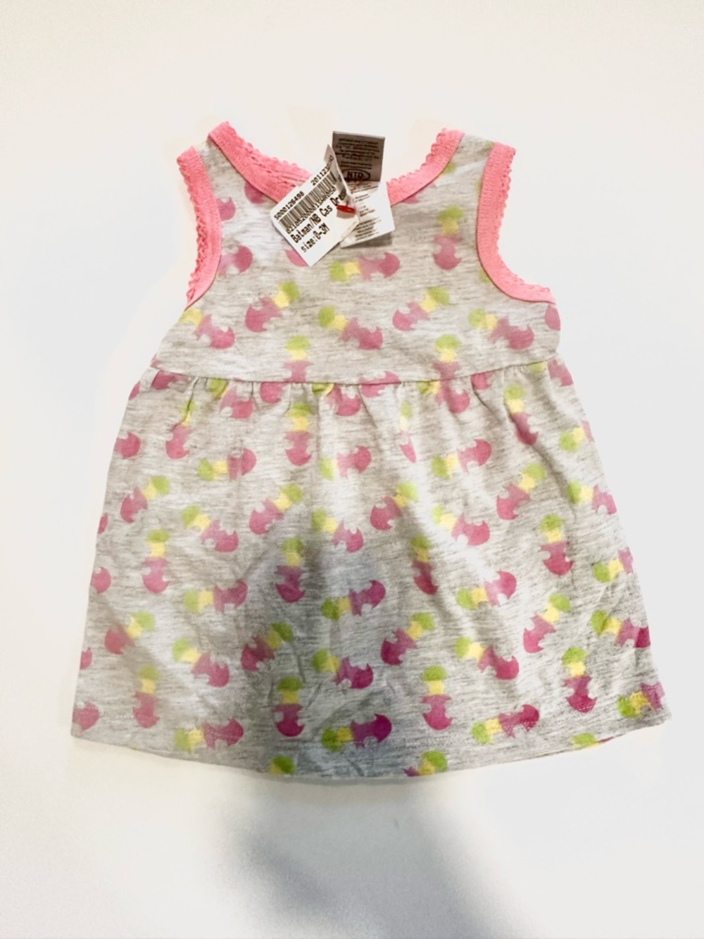 DC Kids Sleeveless Dress in Gray, Pink & Yellow